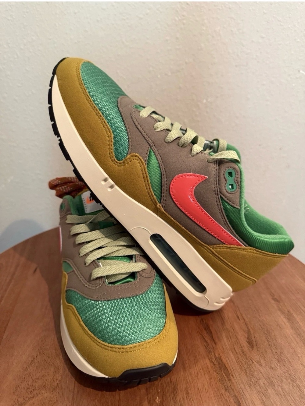 Nike Air Max in Green, Mustard & Coral Accent